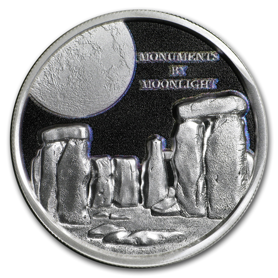 2019 Fiji 1 oz Silver Proof Monuments By Moonlight: Stonehenge 2019 Fiji 1 oz Silver Proof Monuments By Moonlight: Stonehenge